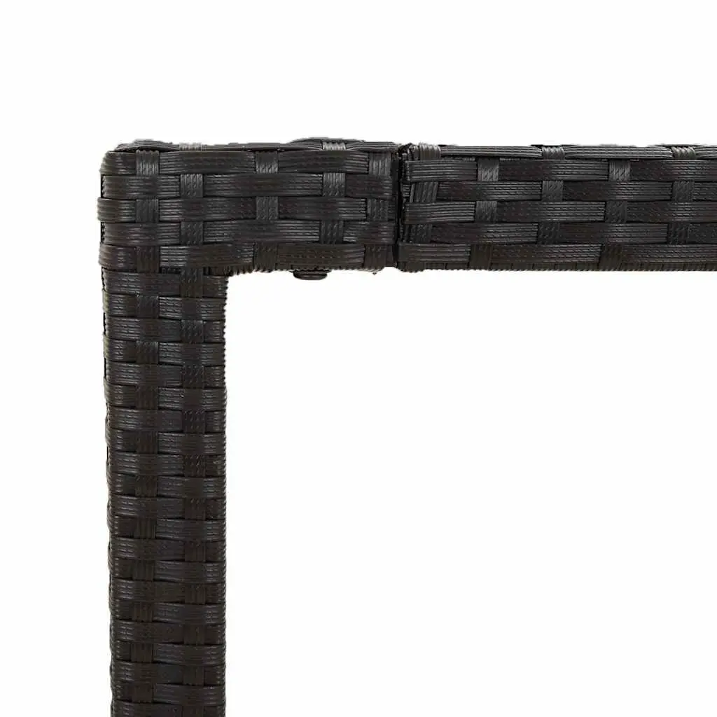 5 Piece Outdoor Dining Set Patio Garden Furniture Black Poly Rattan Chairs Table