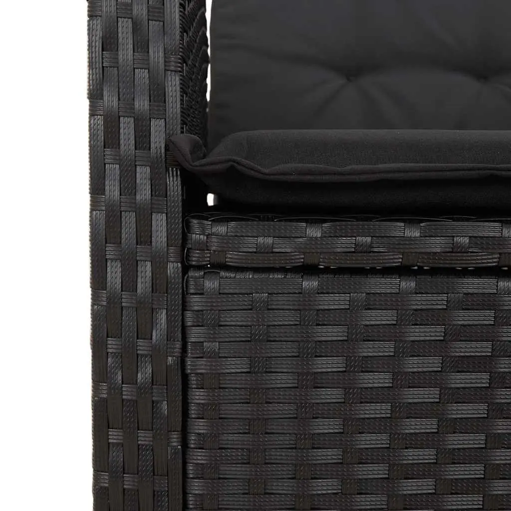 5 Piece Outdoor Dining Set Patio Garden Furniture Black Poly Rattan Chairs Table