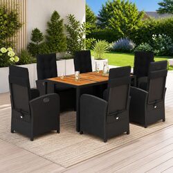 7 Piece Garden Dining Set: Dimensions & Materials
