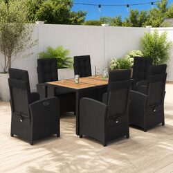 Specifications of 7 Piece Black Outdoor Dining Set