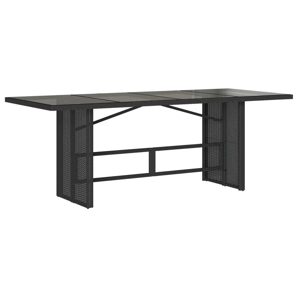 Outdoor Dining Set 9 Piece Garden Furniture Black Poly Rattan Table Chairs