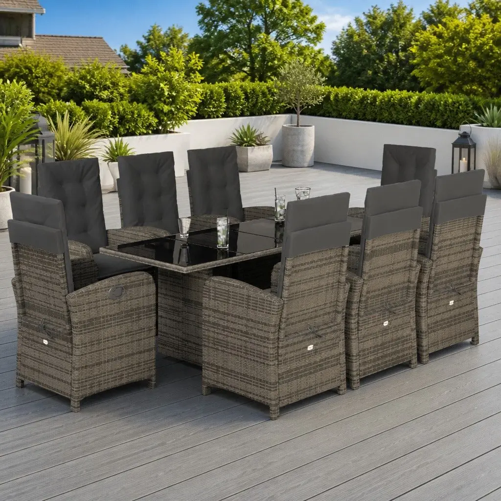 9-Piece Grey Garden Dining Set