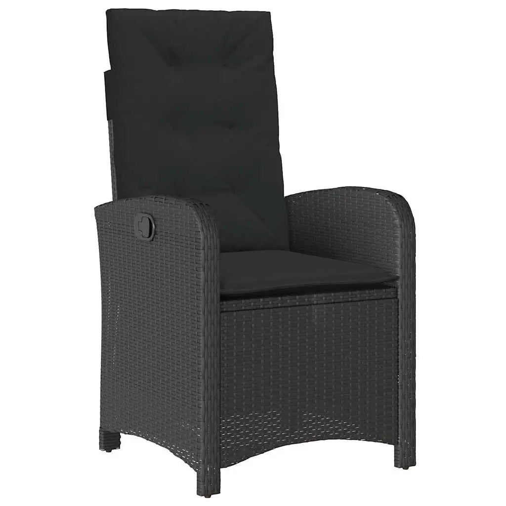 9 Piece Outdoor Garden Dining Set Patio Use Black Poly Rattan Chairs Table with Cushions