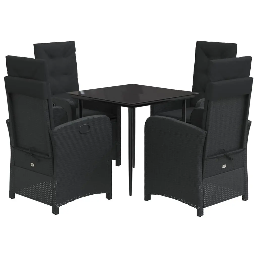 Outdoor Dining Set 5 Piece Garden Furniture PE Rattan Chairs Table Cushions