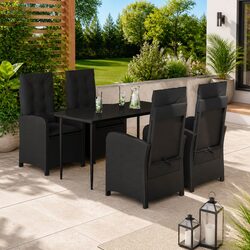5 Piece Black Garden Dining Set Specifications