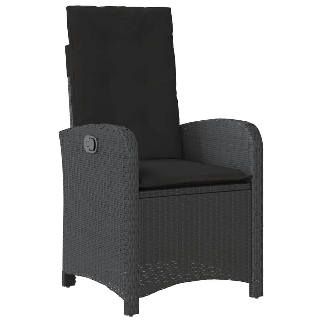 Garden Dining Set Outdoor Furniture 5 Piece Black Poly Rattan Table Chairs