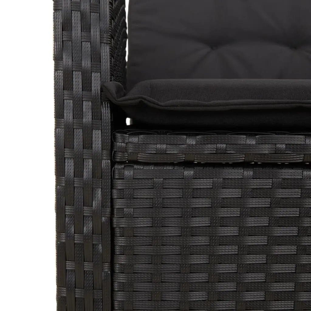 Garden Dining Set 3 Piece Outdoor Furniture Poly Rattan Black Patio Table Chair