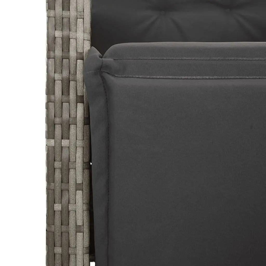 7 Piece Garden Dining Set with Cushions Grey Outdoor Patio Furniture Rattan