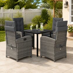 5-Piece Grey Garden Dining Set with Durable Materials