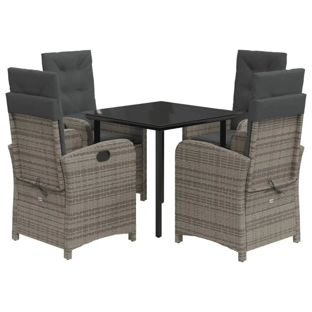 5-Piece Grey Garden Dining Set with Durable Materials