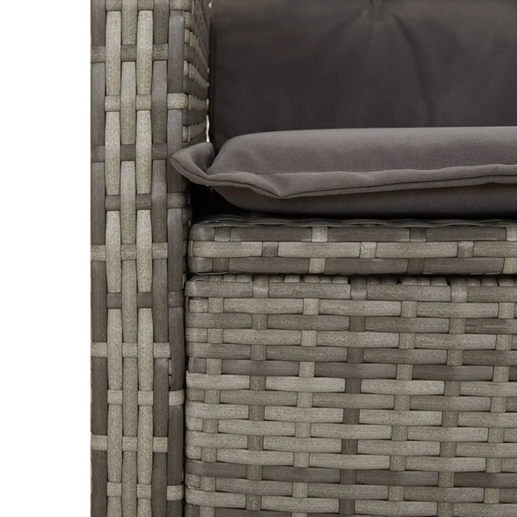 Garden Dining Set Outdoor Furniture 5 Piece Grey Poly Rattan with Cushions