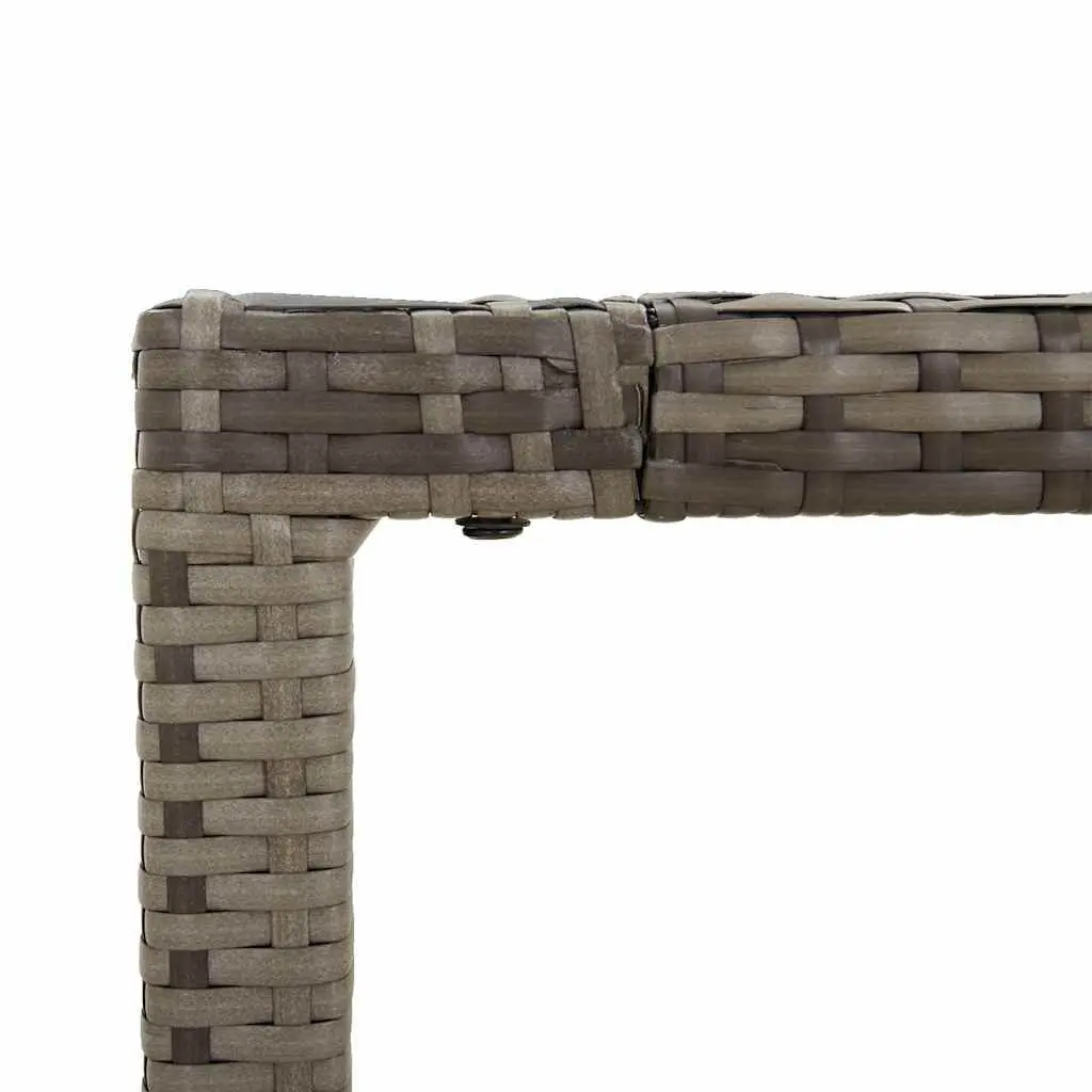 Garden Dining Set 5 Piece Grey Poly Rattan Outdoor Furniture Cushions Glass
