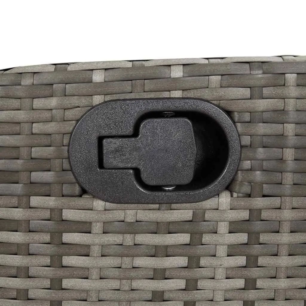 Garden Dining Set 5 Piece Grey Poly Rattan Outdoor Furniture Cushions Glass