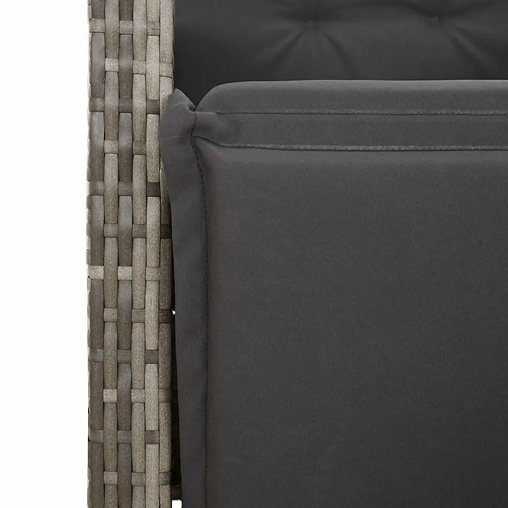 Garden Dining Set Outdoor Furniture 5 Piece Grey Poly Rattan with Cushions