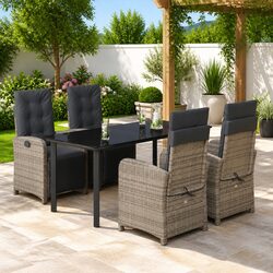 5 Piece Grey Outdoor Dining Set Specifications and Details
