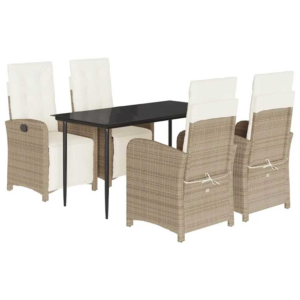 Garden Dining Set 5 Piece Outdoor Furniture for Patio and Garden Beige