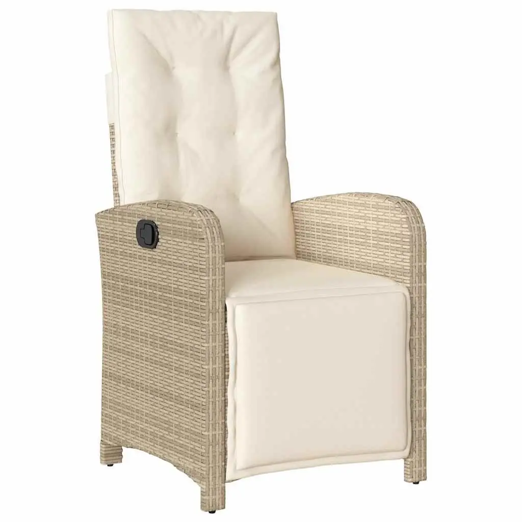 5 Piece Outdoor Dining Set for Garden Beige Poly Rattan