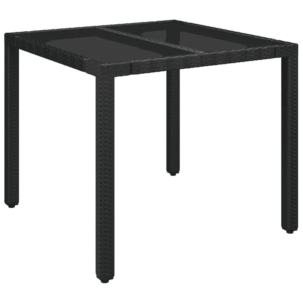 Garden Dining Set 3 Piece Outdoor Patio Furniture with Cushions Black Poly