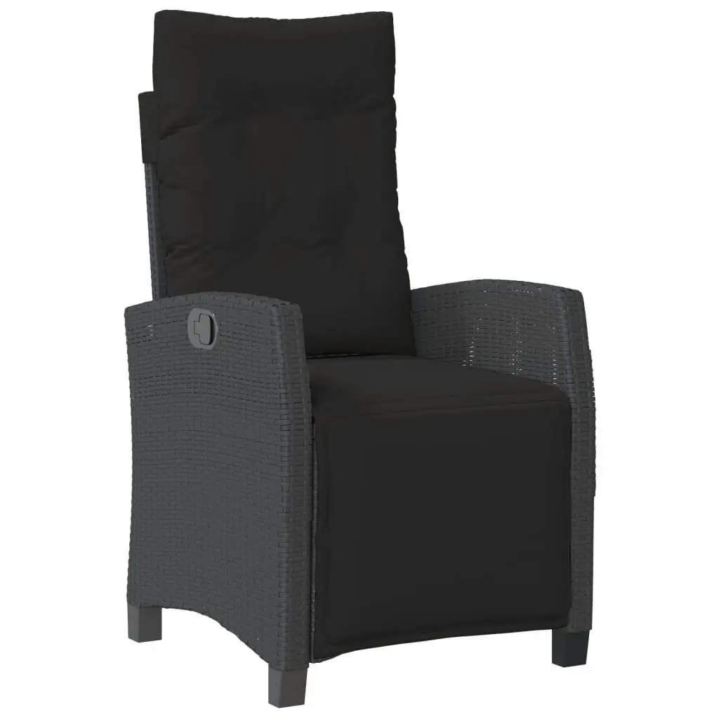 Outdoor Dining Set Garden Furniture 5 Piece Black PE Rattan