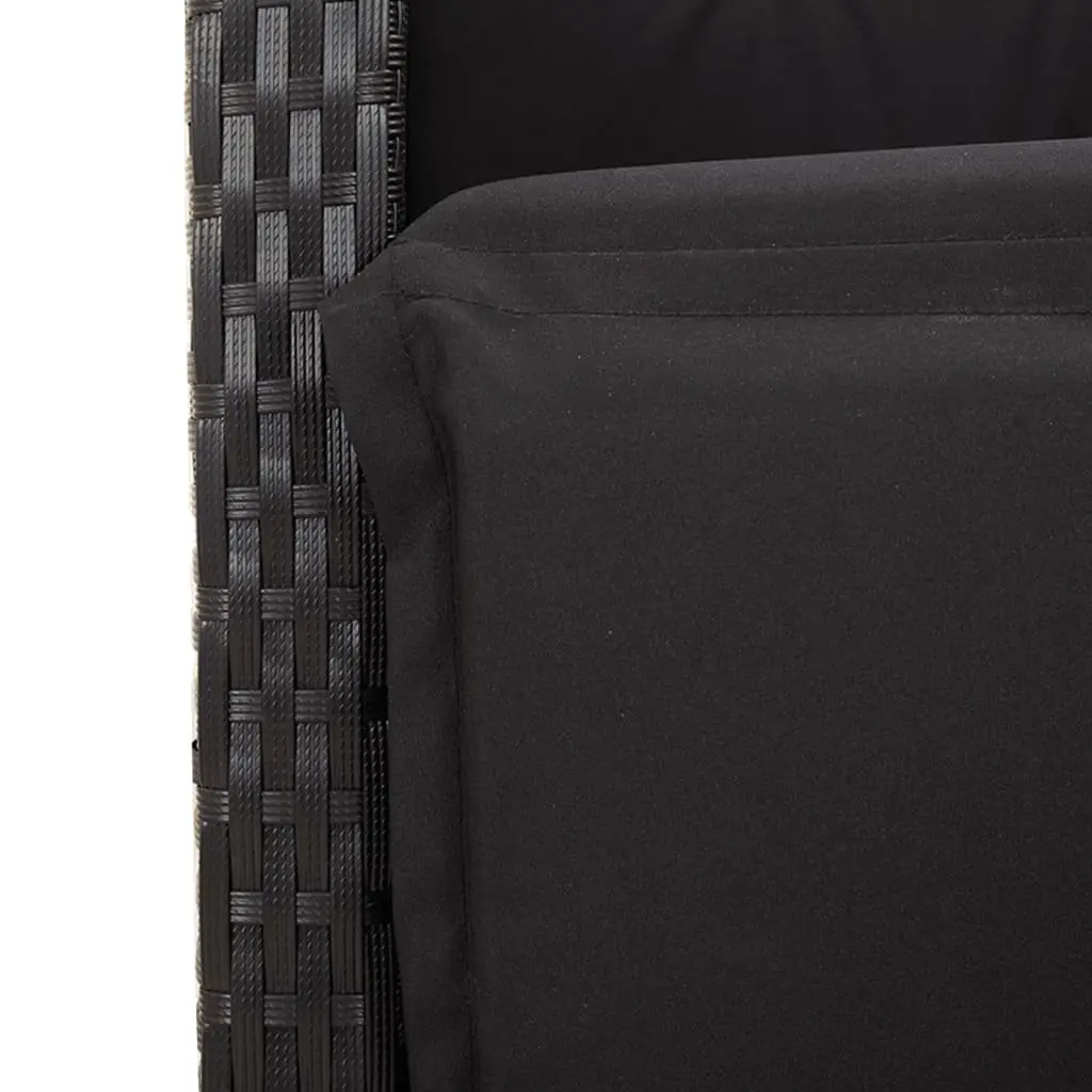 Outdoor Dining Set Garden Furniture 5 Piece Black PE Rattan