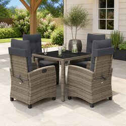 Specifications of 5 Piece Garden Dining Set in Grey
