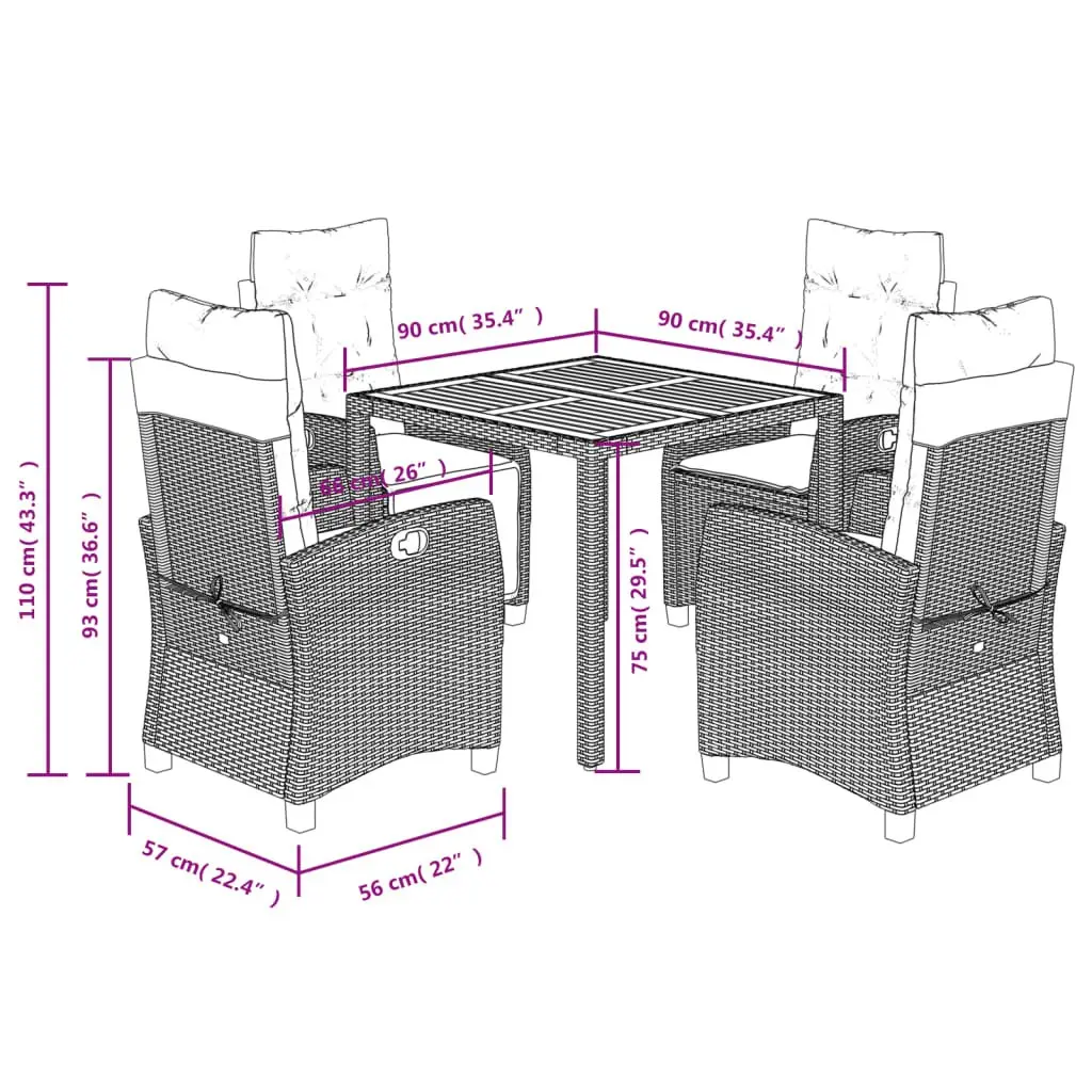 5-Piece Outdoor Dining Set