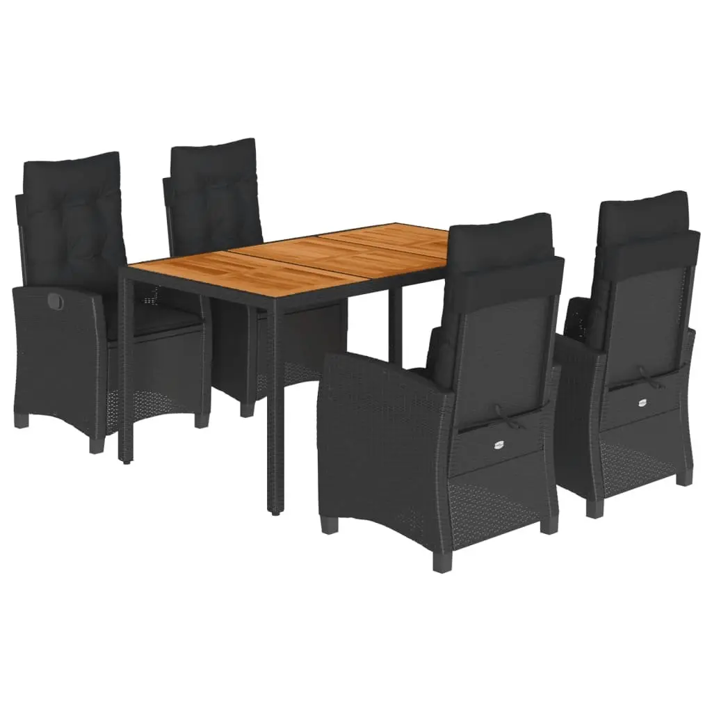 Outdoor Dining Set 5 Piece Garden Furniture PE Rattan Table Chairs Cushions