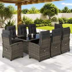 Specifications of 9 Piece Garden Dining Set, Grey