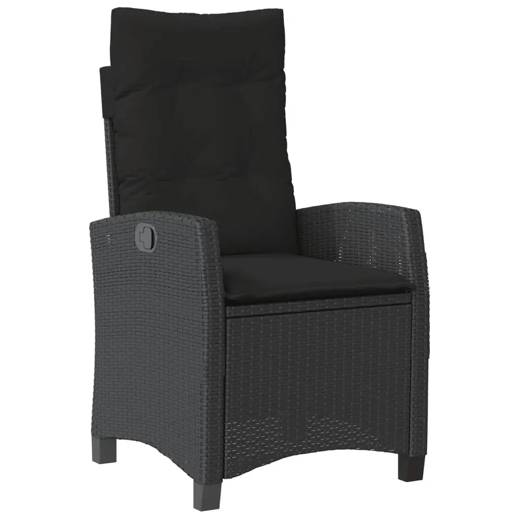 Garden Dining Set 5 Piece Outdoor Furniture Black Poly Rattan Chairs Table