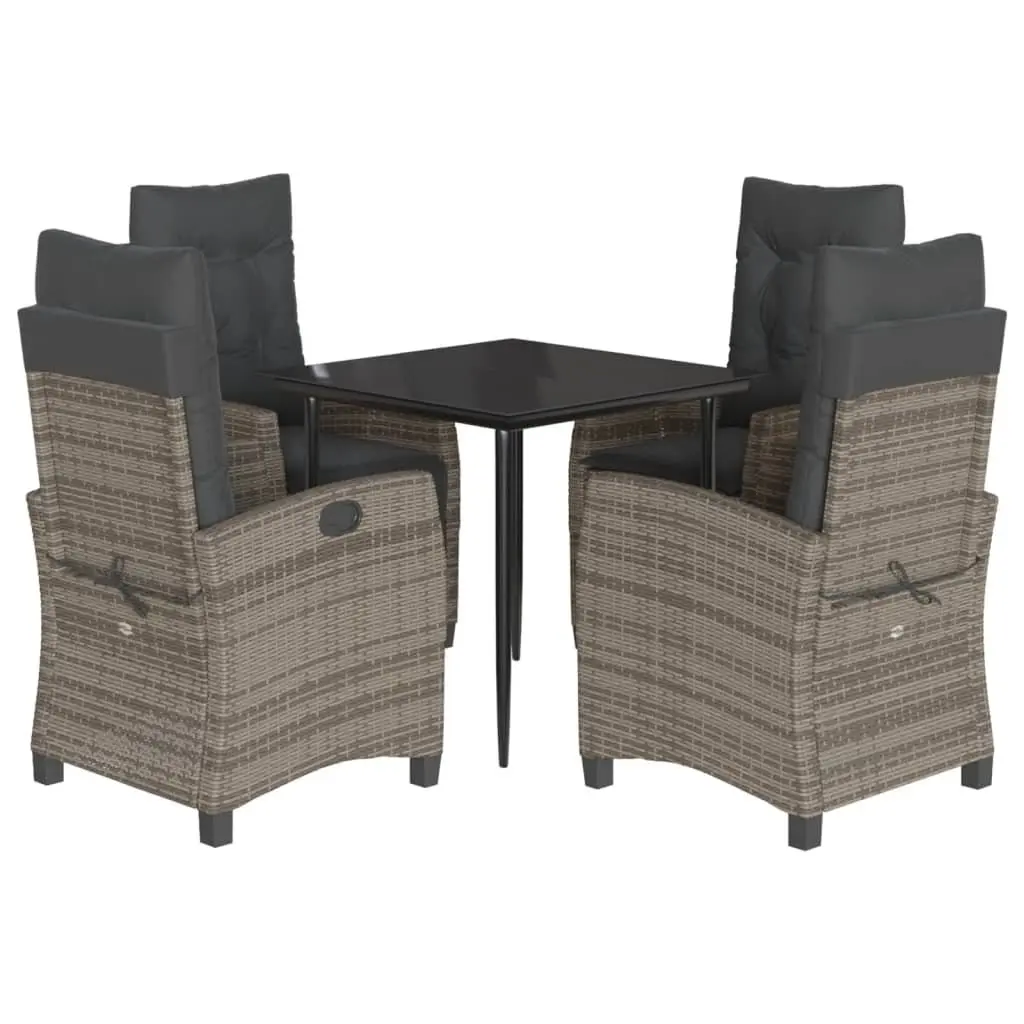 Garden Dining Set Outdoor Use 5 Piece Grey