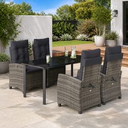 Specifications of 5-Piece Grey Garden Dining Set