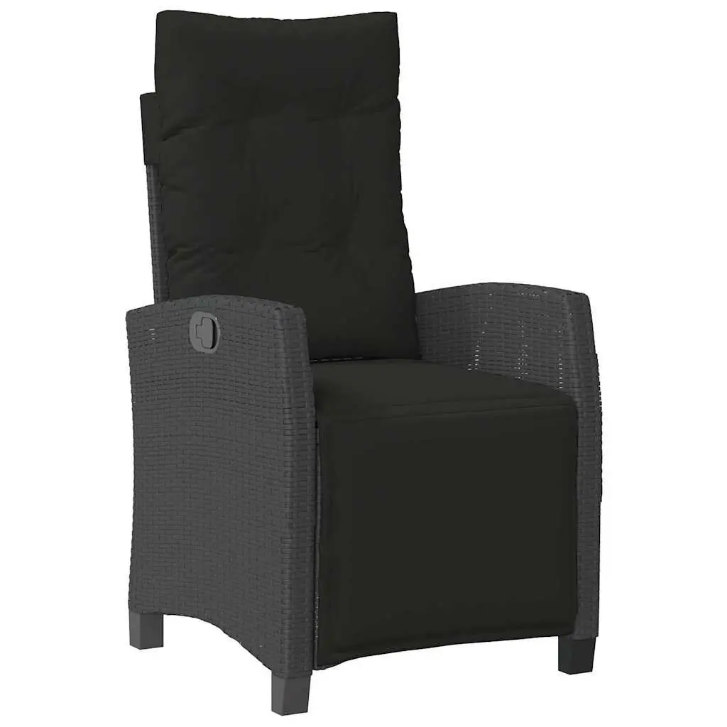 Outdoor Garden Dining Set 5 Piece Patio Furniture Black Poly Rattan Chairs Table