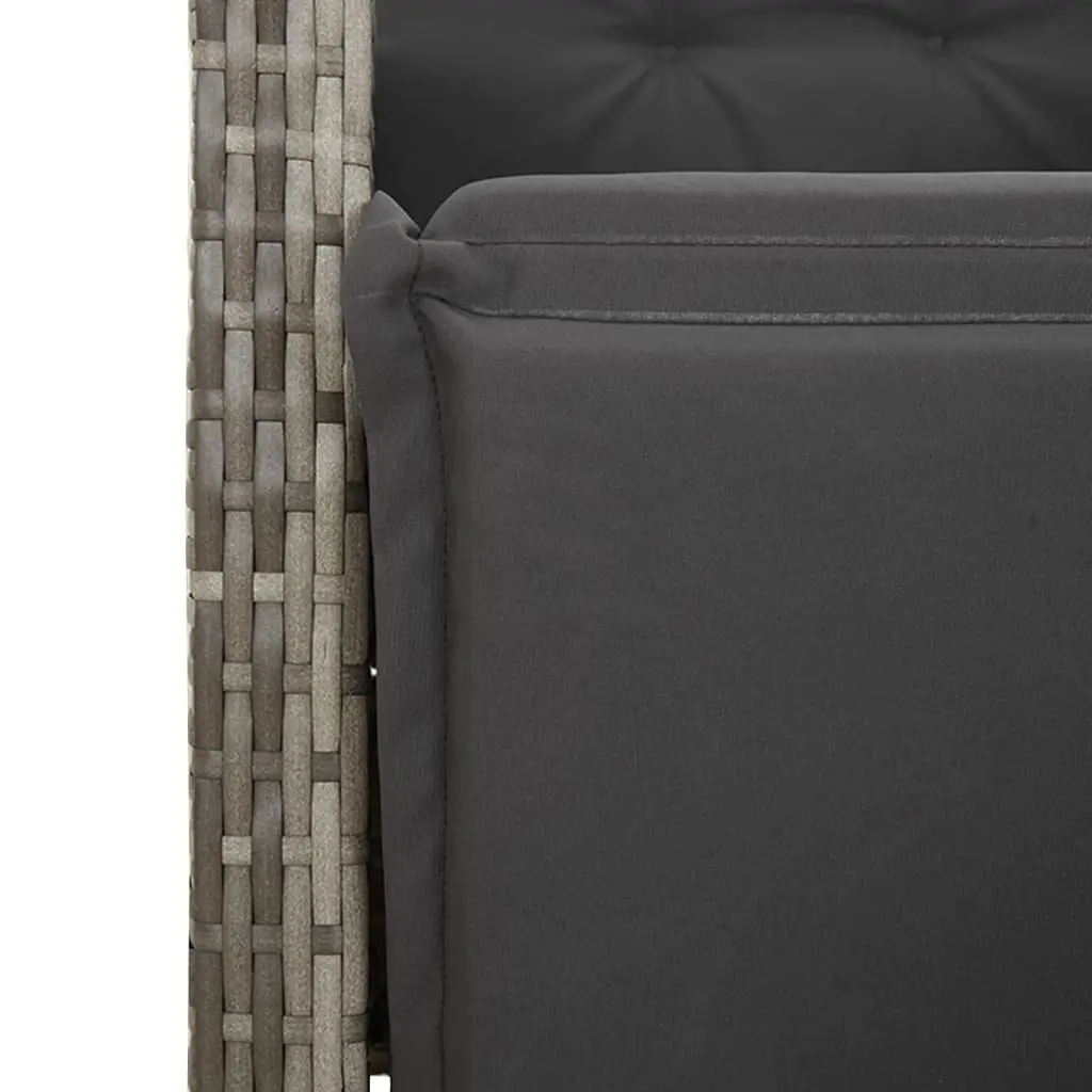 Outdoor Garden Dining Set 9 Pieces Grey Poly Rattan Table Chairs Cushions Patio