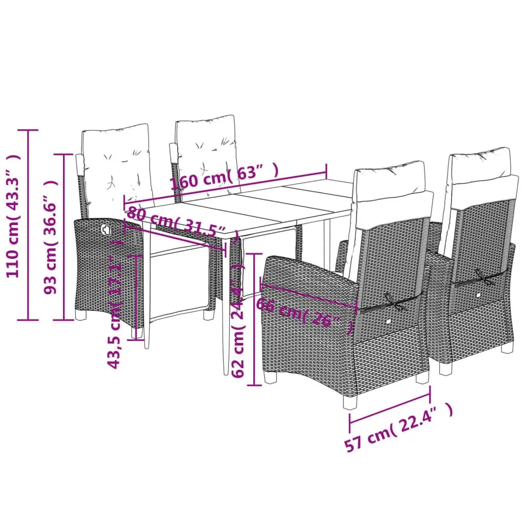 5-Piece Outdoor Dining Set
