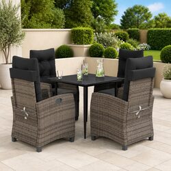 Factual 5 Piece Garden Dining Set - Grey Rattan