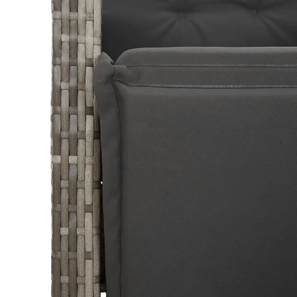 Garden Dining Set 5 Piece Outdoor Furniture Grey Poly Rattan Cushions Patio