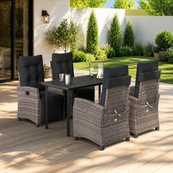 Specifications for Grey Rattan 5-Piece Outdoor Dining Set