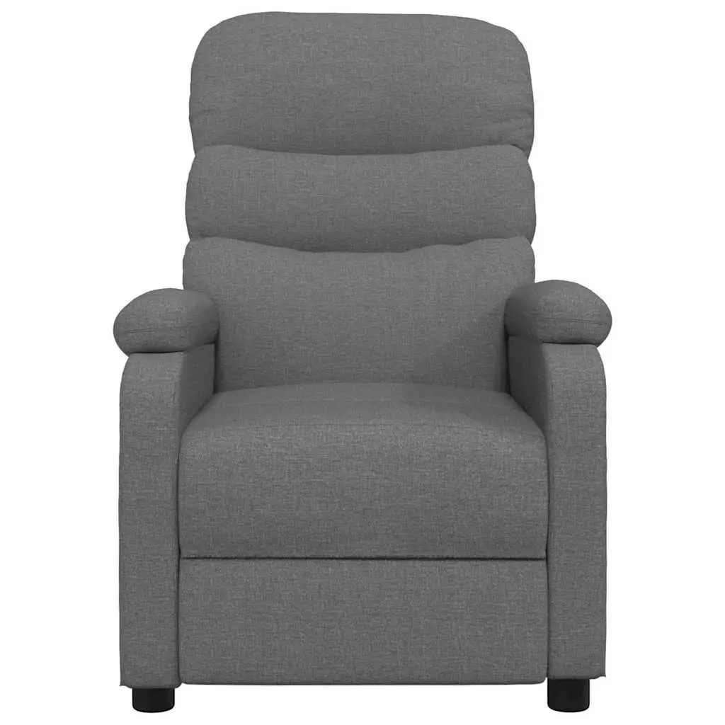 Massage Chair Dark Grey Fabric Reclining Electric Vibration 6 Points Relaxation