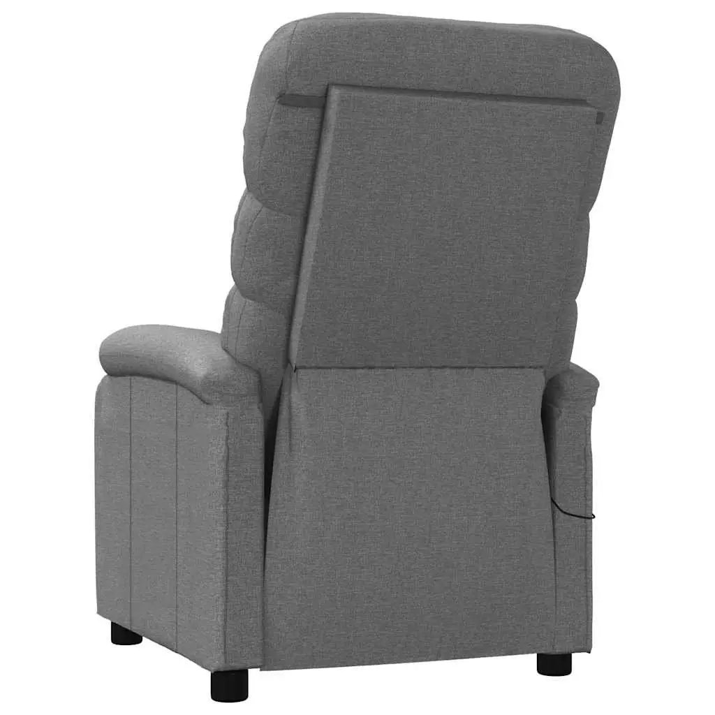 Massage Chair Dark Grey Fabric Reclining Electric Vibration 6 Points Relaxation