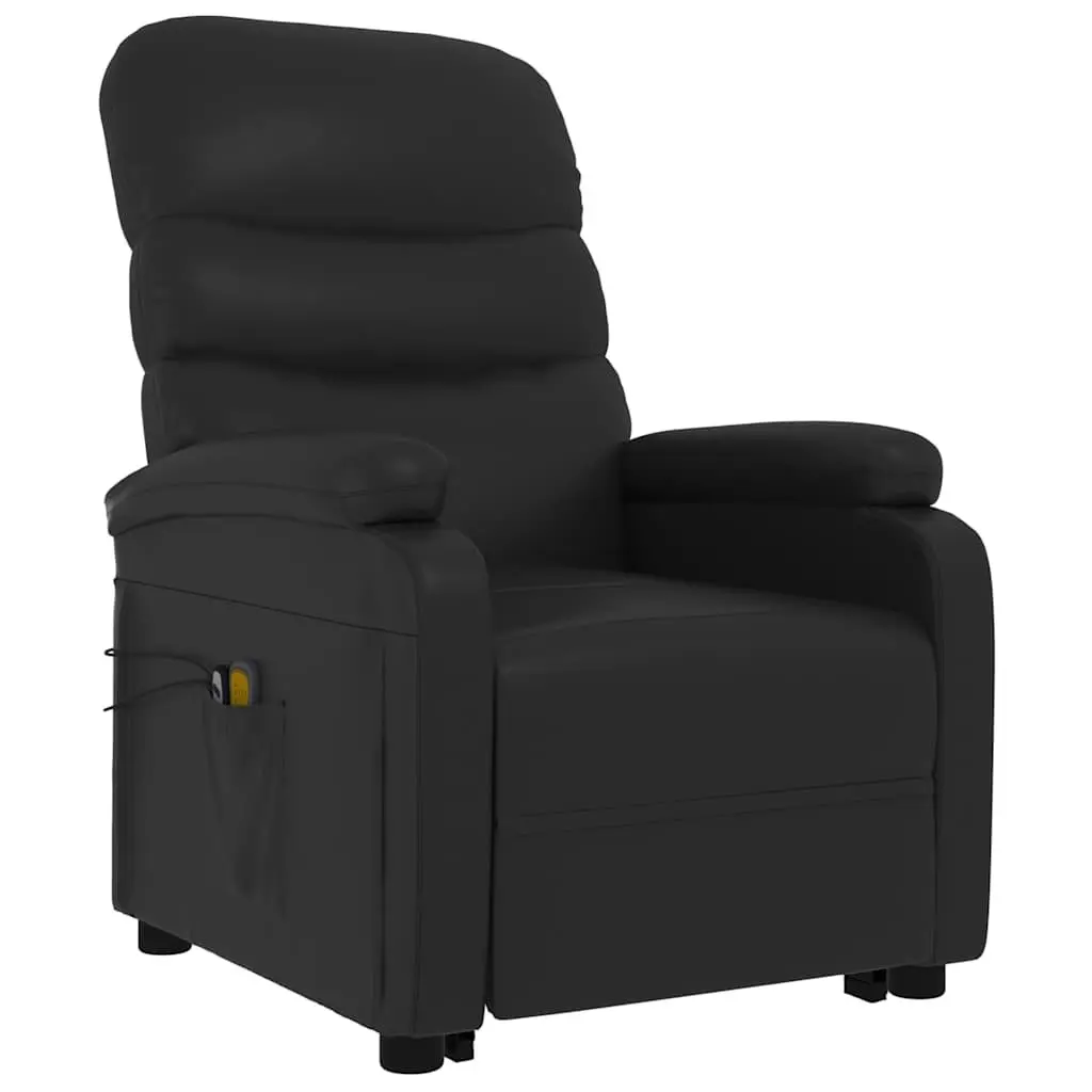 Electric Massage Recliner Chair for Home Use Black Faux Leather