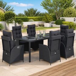 Specifications for 7 Piece Black Garden Dining Set