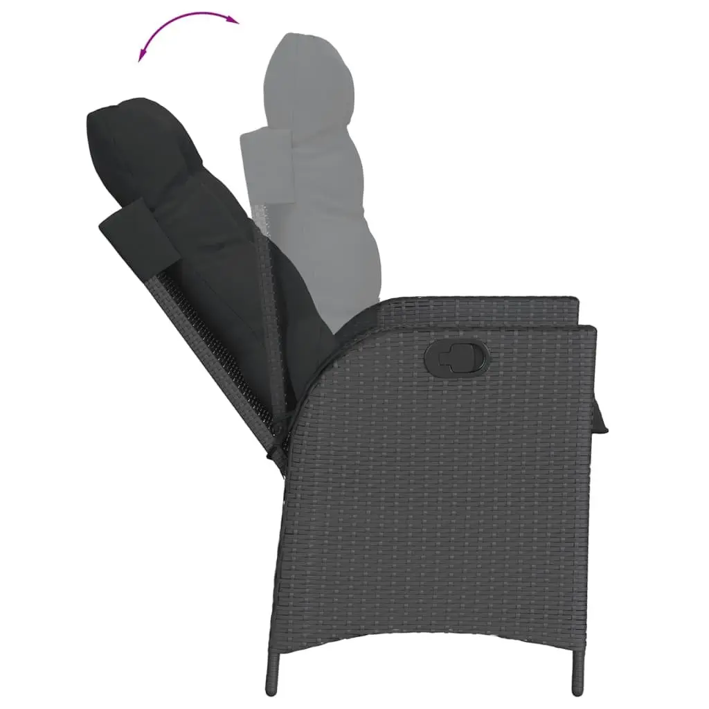 7 Piece Black Garden Dining Set