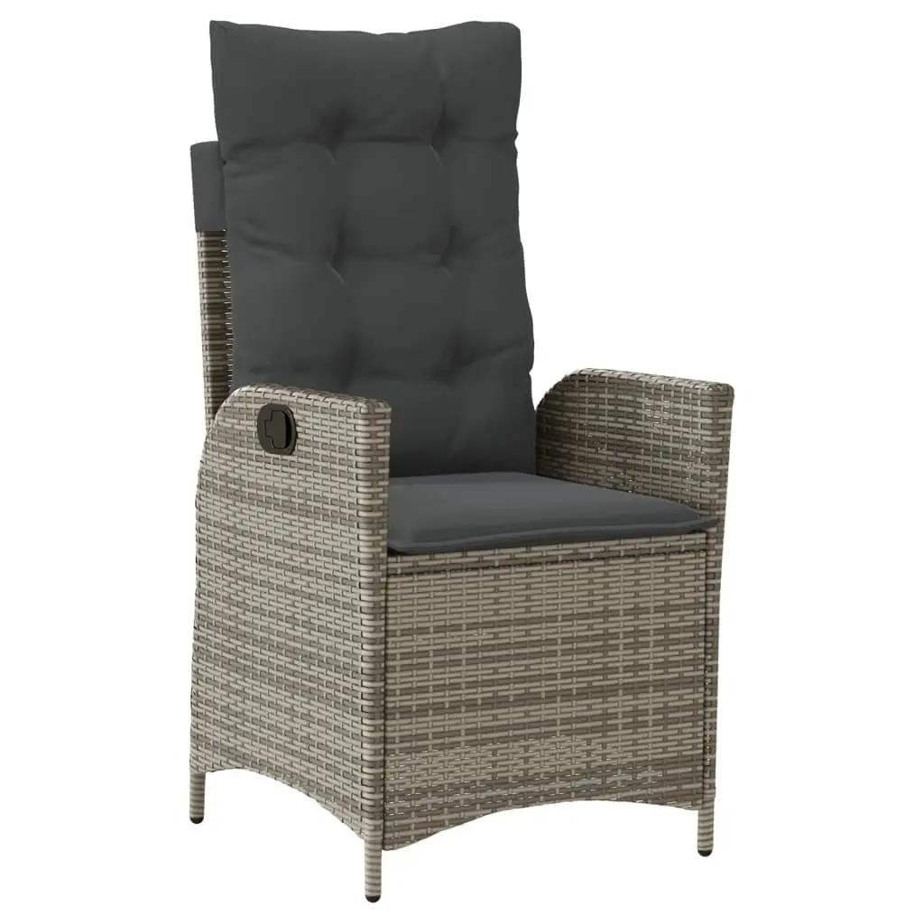 Garden Dining Set 7 Piece with Grey Rattan and Cushions