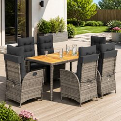 7 Piece Garden Dining Set with Acacia Wood Table