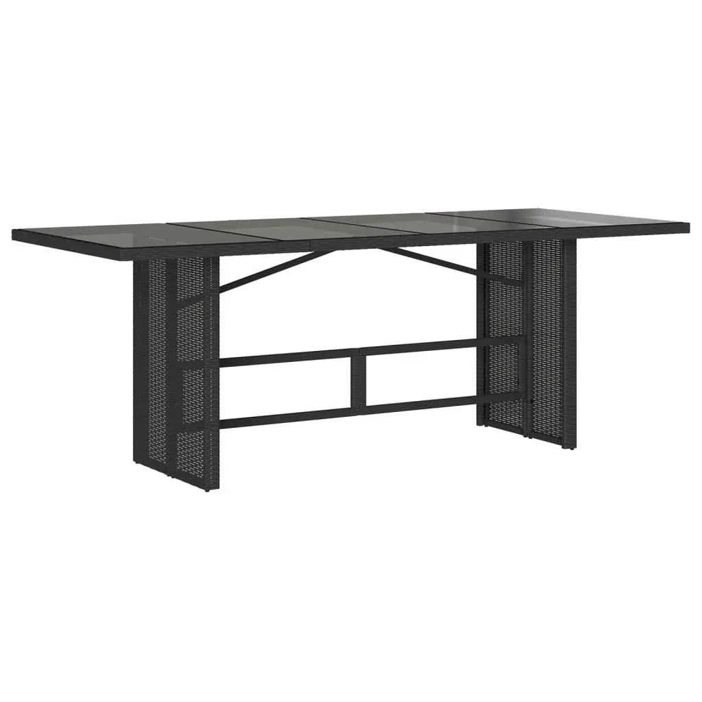 Garden Dining Set 9 Piece Outdoor Patio Furniture Black Poly Rattan