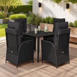 Garden Dining Set: 5-Piece with Rattan Chairs and Table