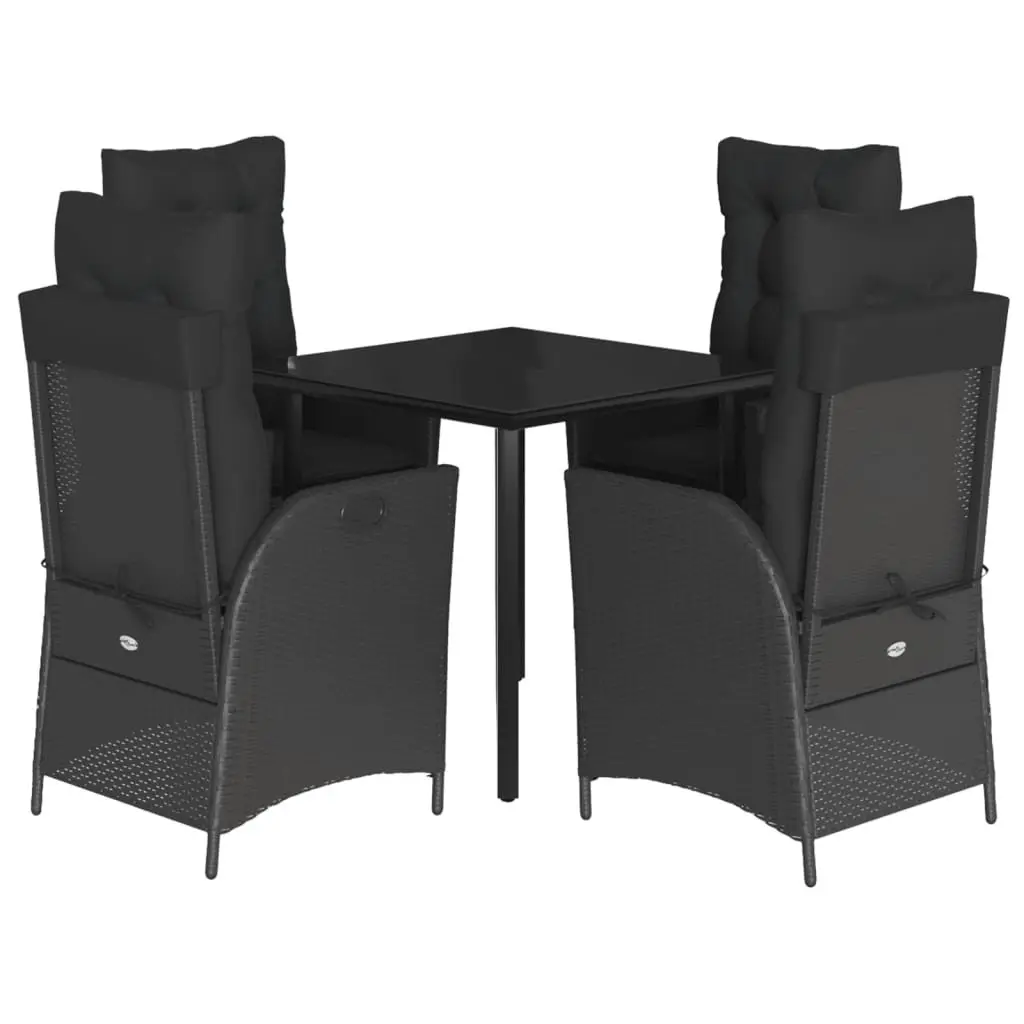 Garden Dining Set Outdoor Use 5 Piece Rattan Chairs Table with Cushions