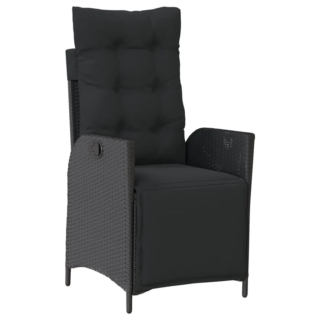 7 Piece Outdoor Dining Set Garden Patio Furniture Cushions Black Poly