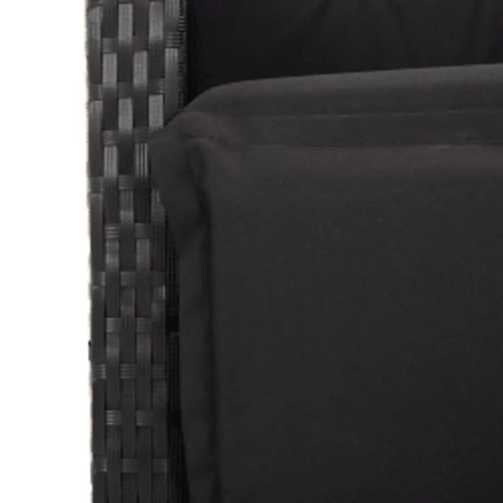 7 Piece Outdoor Dining Set Garden Patio Furniture Cushions Black Poly