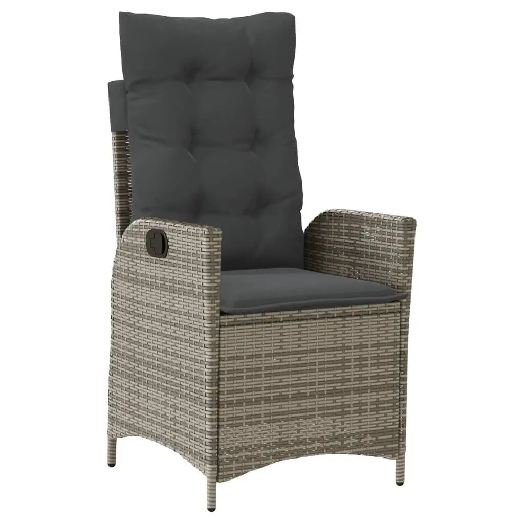 Garden Dining Set 5 Piece Outdoor Furniture Grey Poly Rattan Chair Table Patio